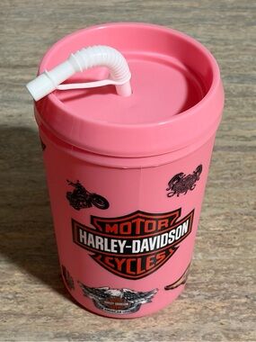 NWOT Harley-Davidson Pink 34-OZ Travel Cup with White Straw